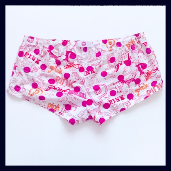 💕ⓅⒾⓃⓀ ⓋⓈ VHTF/RARE/VINTAGE Graffiti/Polka Dot Dog shorts NWOT 💕